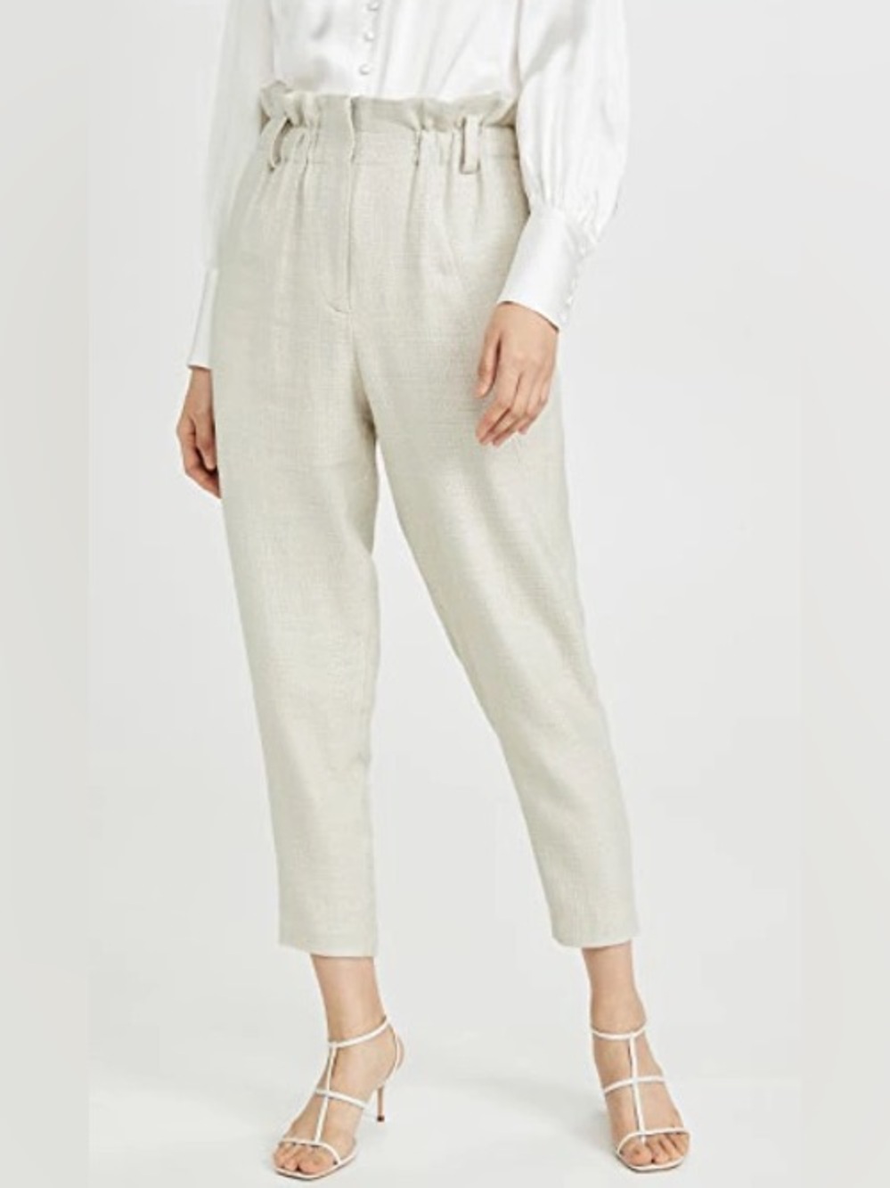 IRO. Kaly Linen Blend Paperbag Waist Pant. Ecru. Size XS.